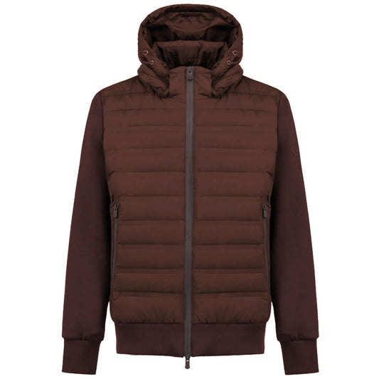 Brown Polyester Men Jacket