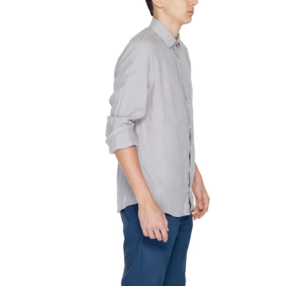 Beige Linen Dress Shirt