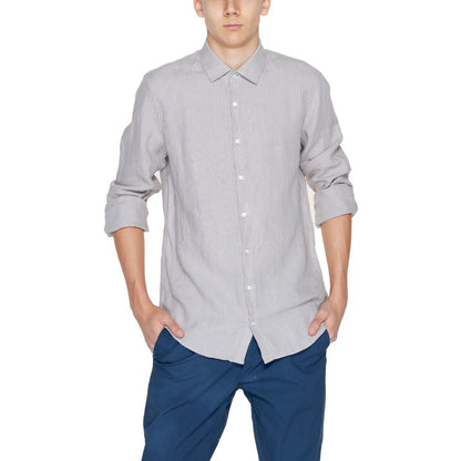 Beige Linen Dress Shirt