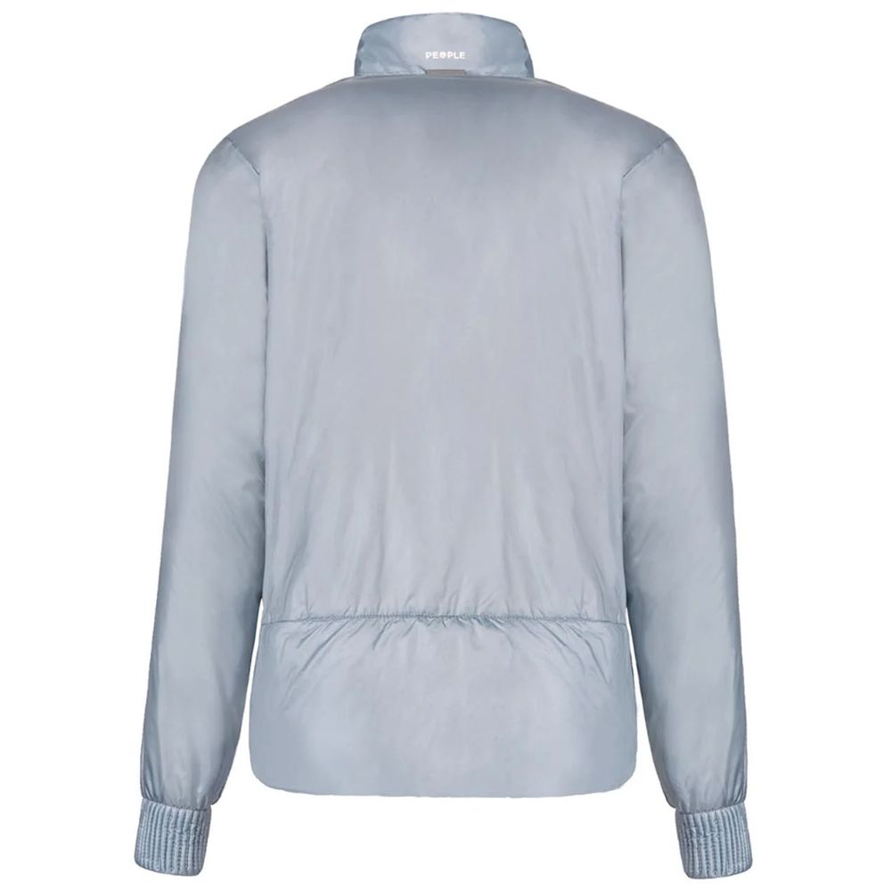Light Blue Nylon Women Jacket