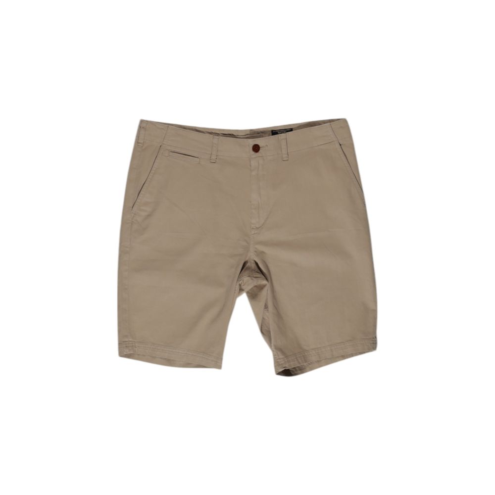 Beige Cotton Bermuda Shorts