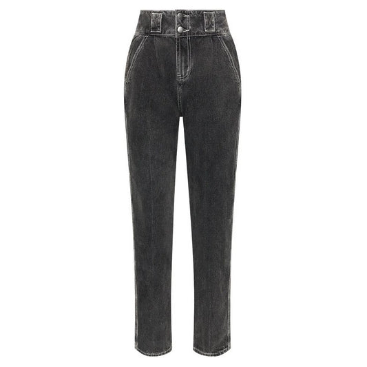 Black Cotton Jeans & Pant