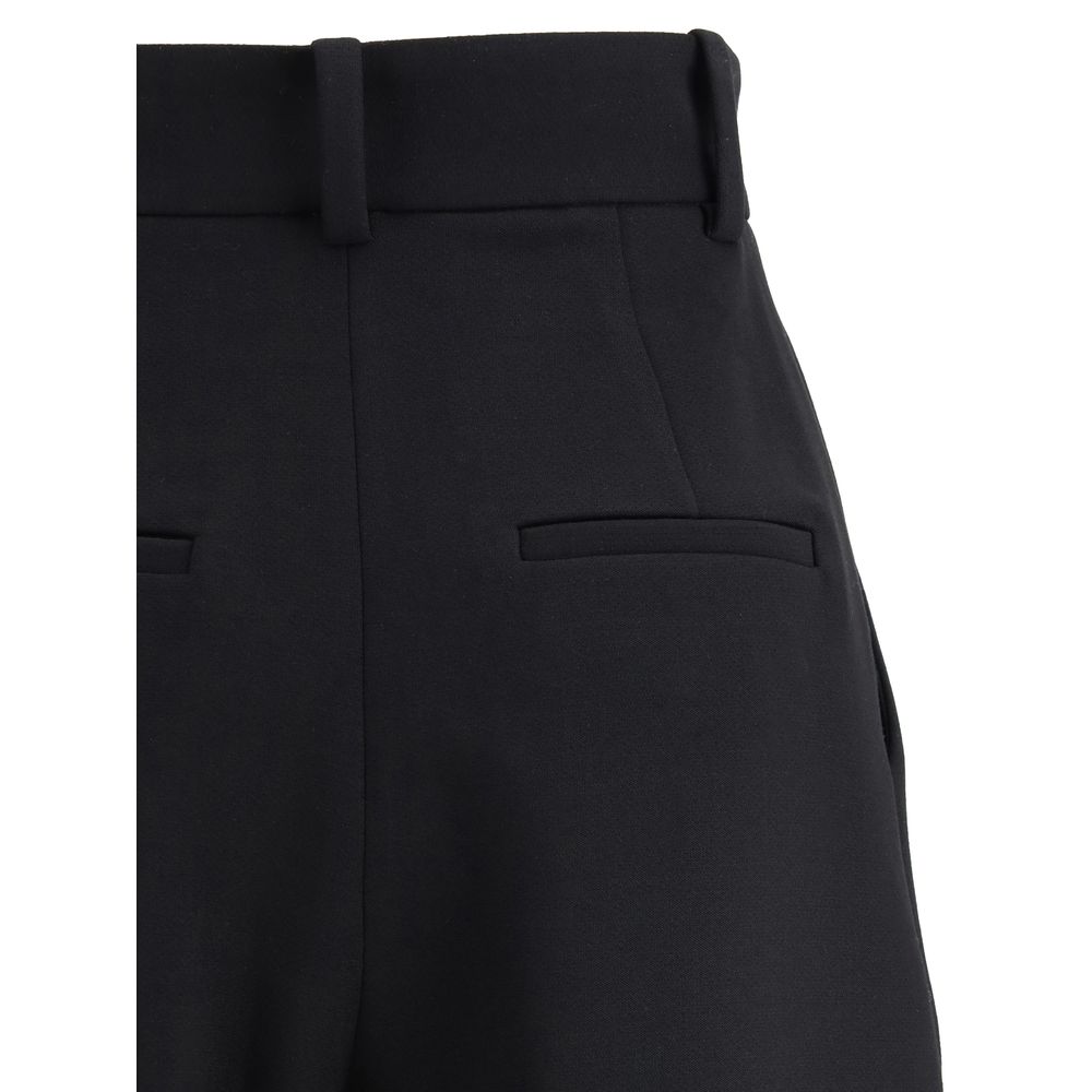 Black Viscose Casual Pants