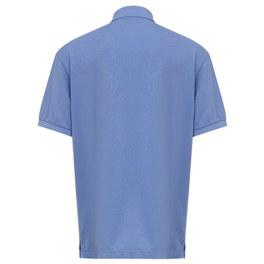 Blue Cotton Polo Shirt