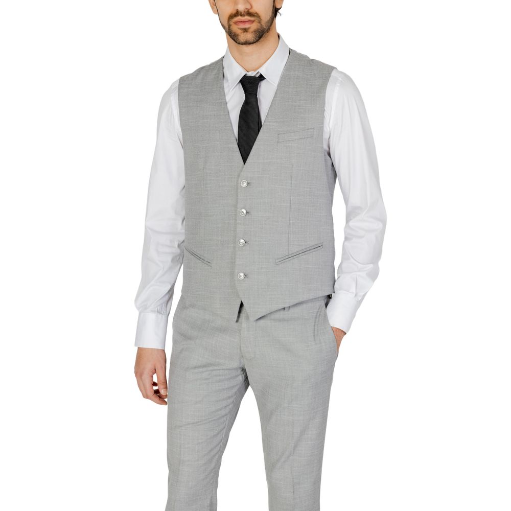 Gray Polyester Waistcoat