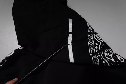 Black Bandana Hooded Men Sweatshirt Sweater