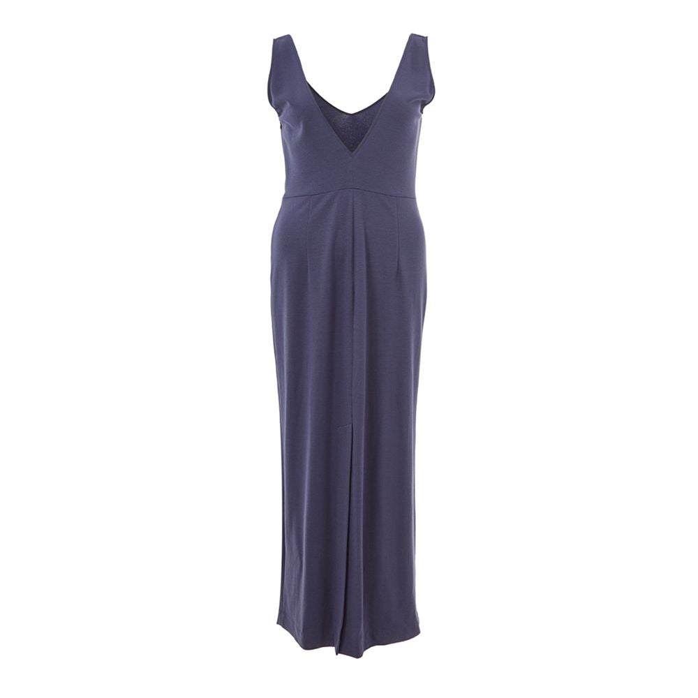Blue Viscose Casual Dress
