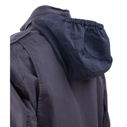 Blue Cotton Men Jacket