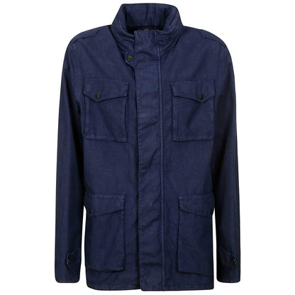 Blue Linen Men Jacket