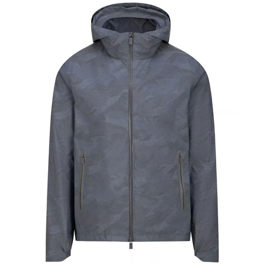 Blue Nylon Men Jacket