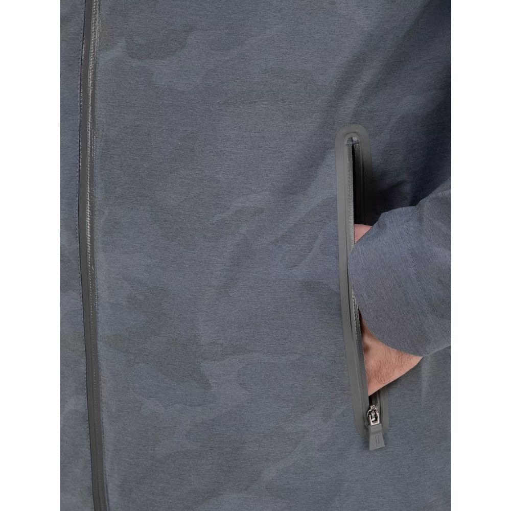 Blue Nylon Men Jacket