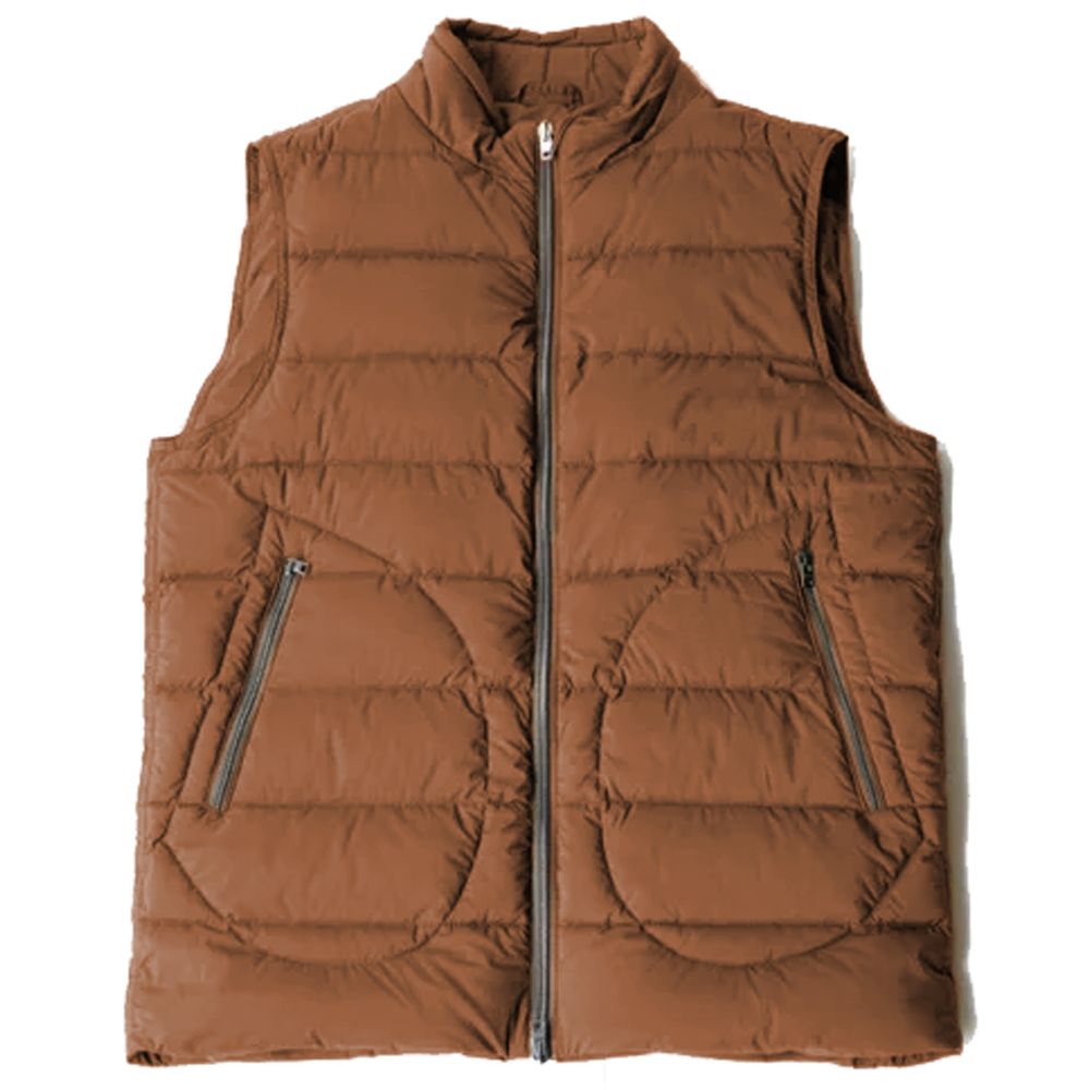 Brown Nylon Men Vest