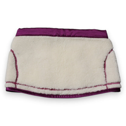 White Purple Cashmere Fleece Neck Warmer Scarf
