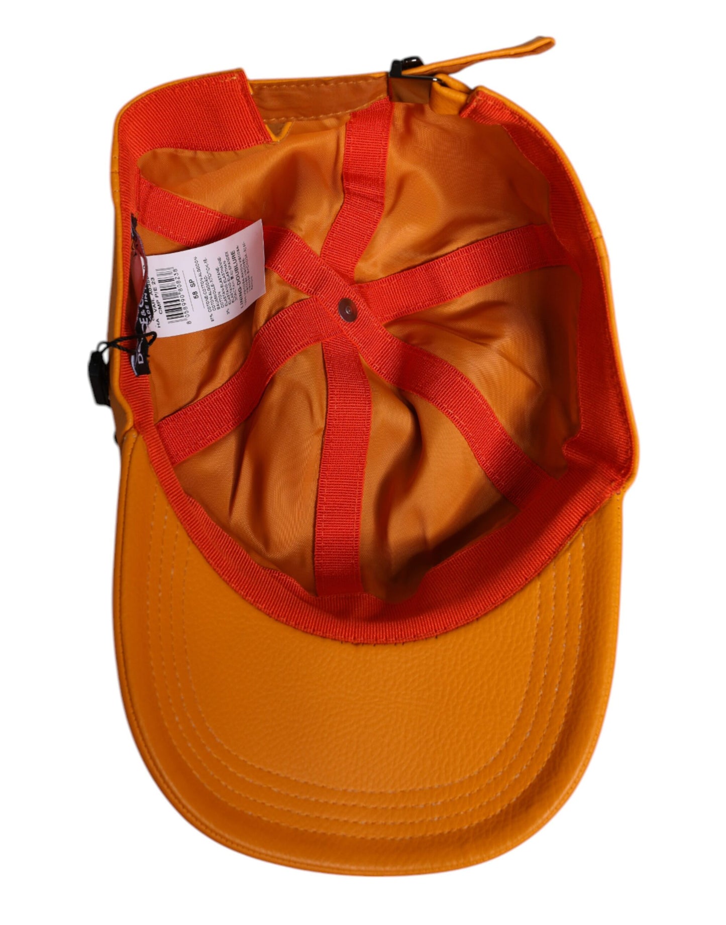 Orange Cotton 6 Panels Baseball Cap