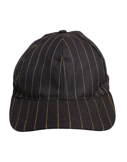 Brown Stripes Cotton 6 Panels Baseball Cap