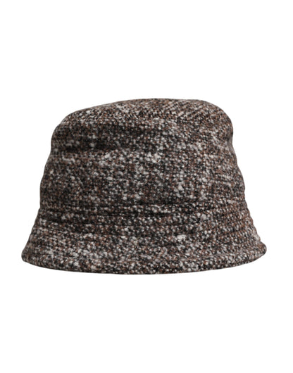 Brown Alpaca Wool Woven Bucket Hat
