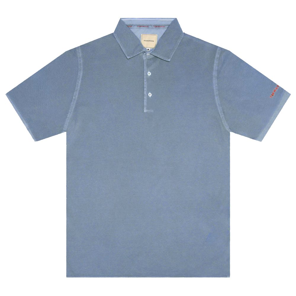 Light Blue Cotton Men Polo Shirt