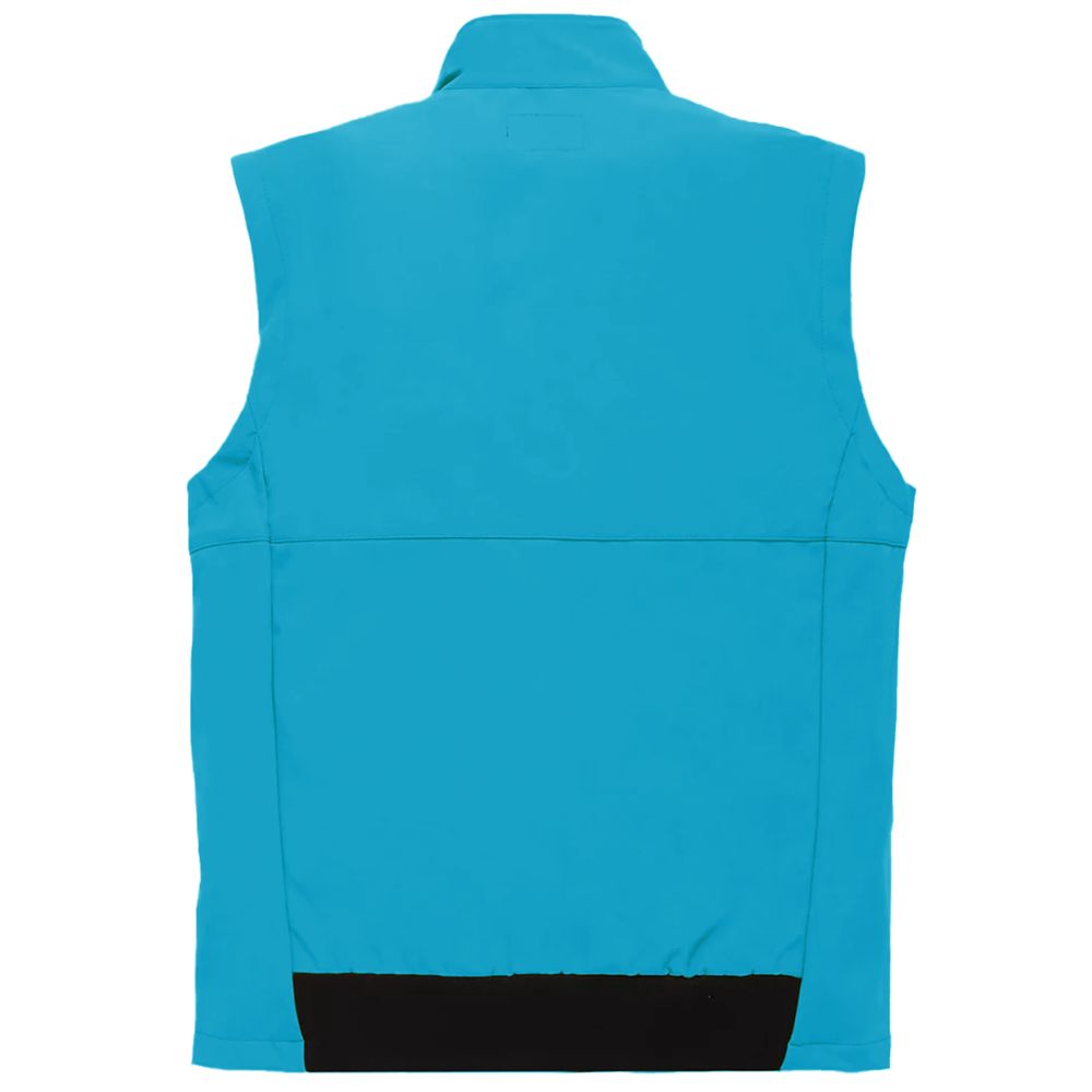 Blue Polyester Men Vest