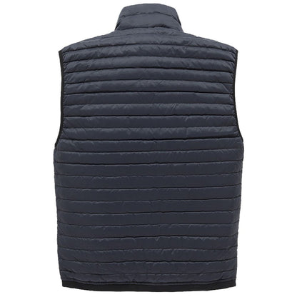 Blue Nylon Men Vest with Down Padding