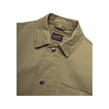 Green Cotton Men Jacket