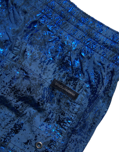 Blue Nylon Beachwear Swim Shorts 2Pc Swimwear