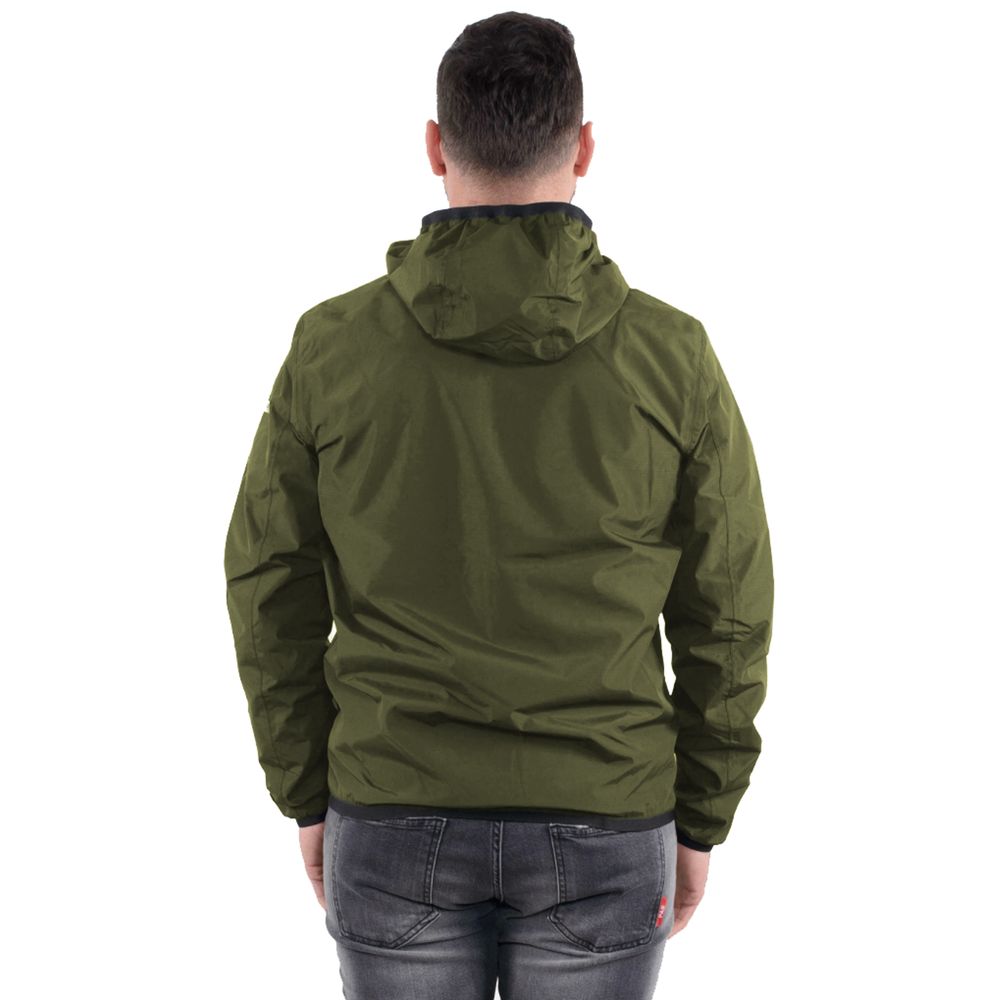 Green Nylon Men's Reversible Jacket