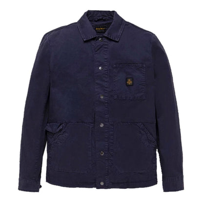 Blue Cotton Men Jacket