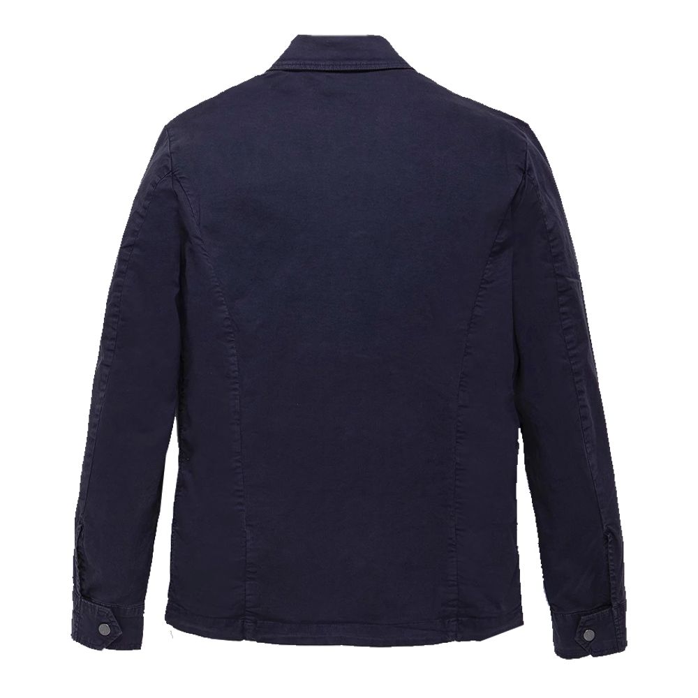 Blue Cotton Men Jacket