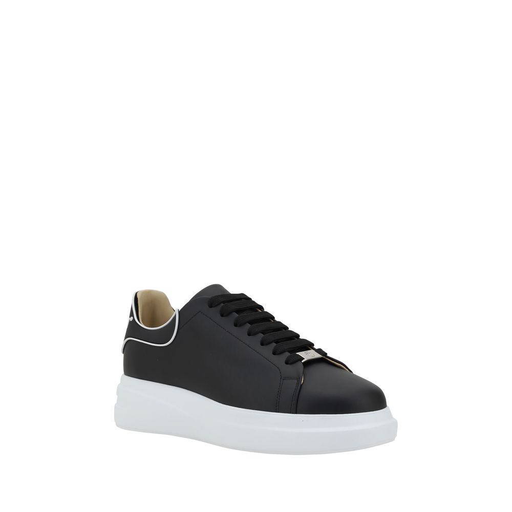 Black Calf Leather Bos Taurus Low Top Sneakers