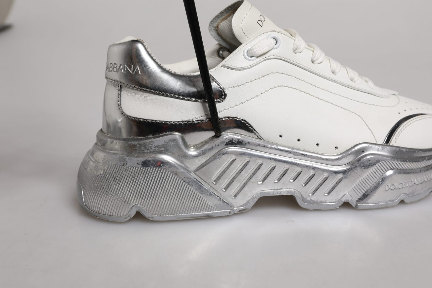 White Silver Daymaster Low Top Sneaker Shoes