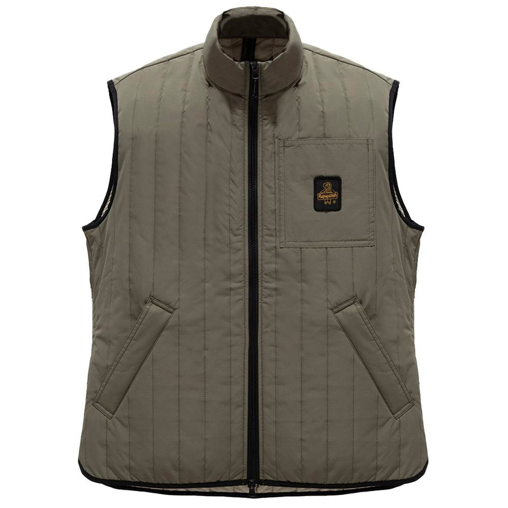 Green Polyester Men Vest