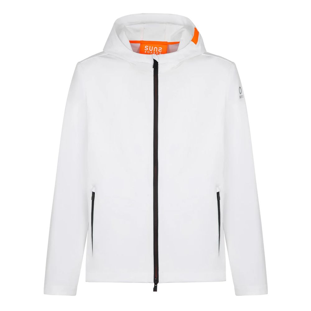 White Polyester Men's Jacket