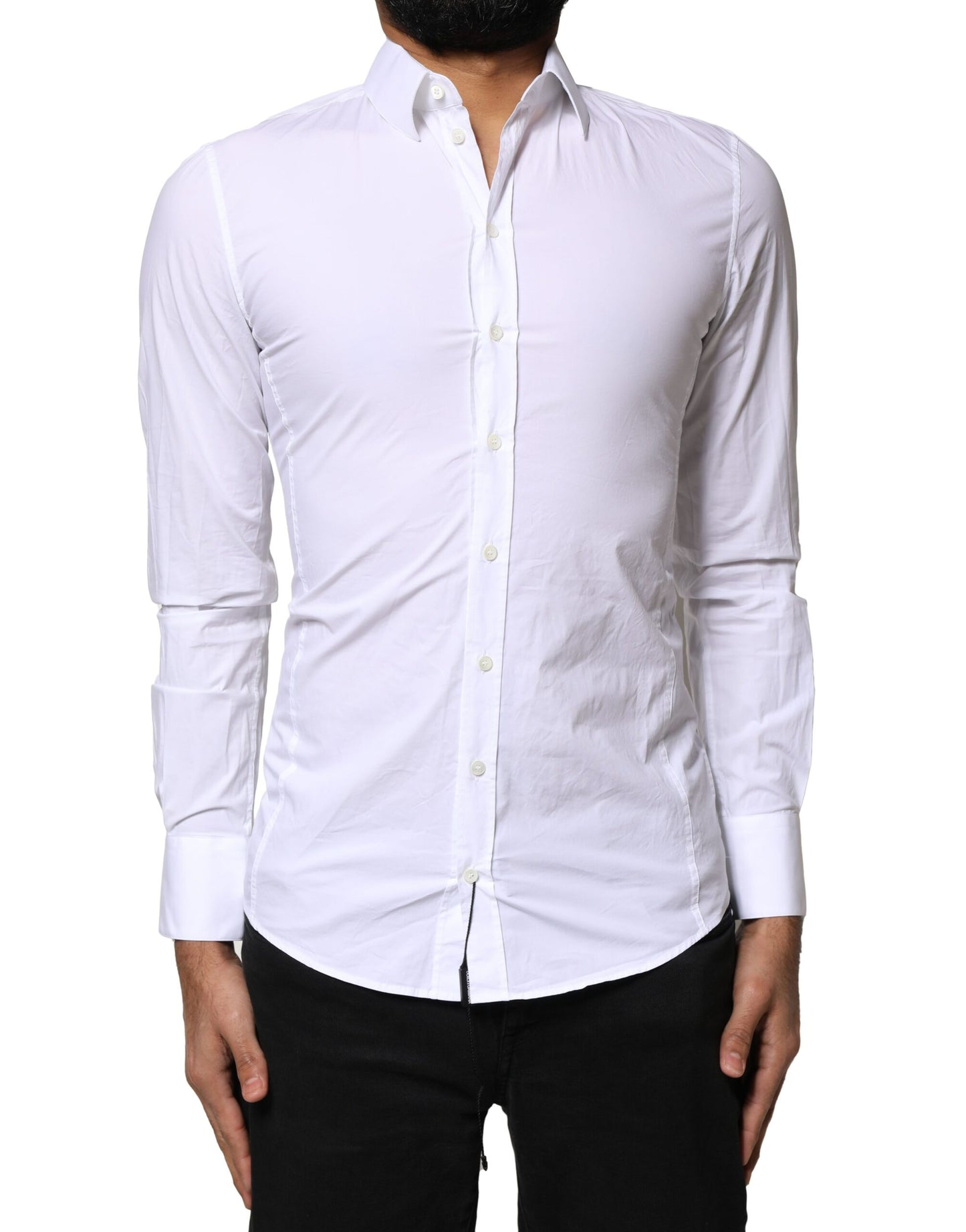 White SICILIA Cotton Formal Men Dress Shirt
