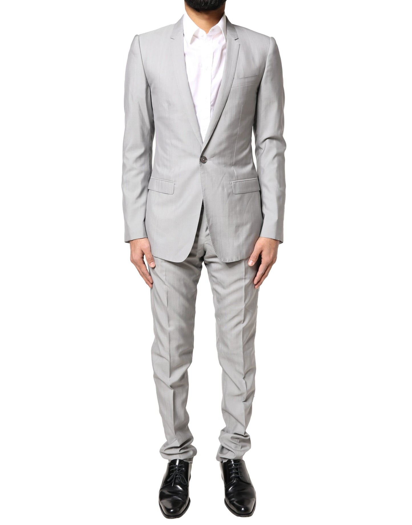 Light Gray Wool GOLD 2 Piece Formal Suit