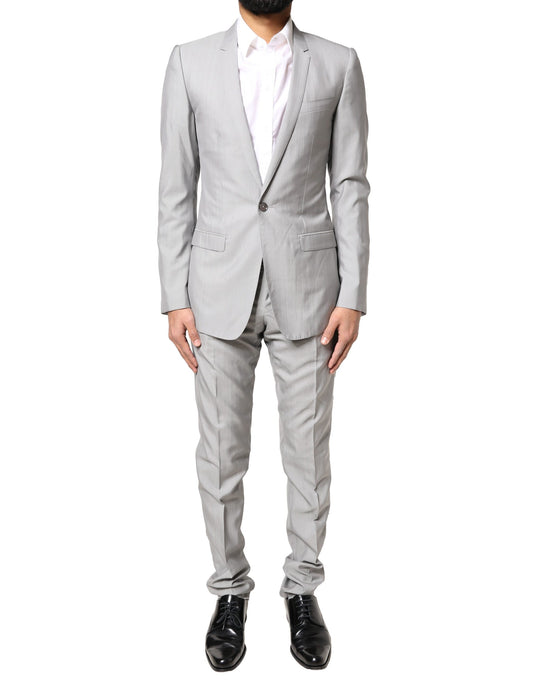 Light Gray Wool GOLD 2 Piece Formal Suit