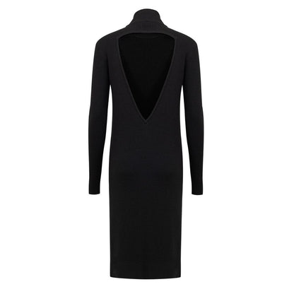 Black Wool Long Dress
