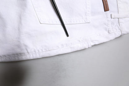 White Cotton Straight Men Denim Jeans
