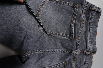 Dark Gray Cotton Stretch Skinny Denim Jeans
