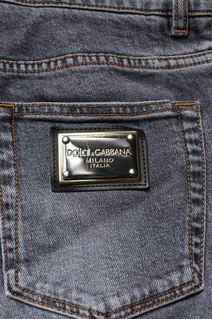 Dark Gray Cotton Stretch Skinny Denim Jeans
