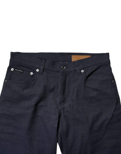 Dark Blue Cotton Stretch Skinny Denim Jeans
