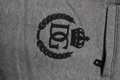 Gray Logo Cotton Jogger Men Sweatpants Pants