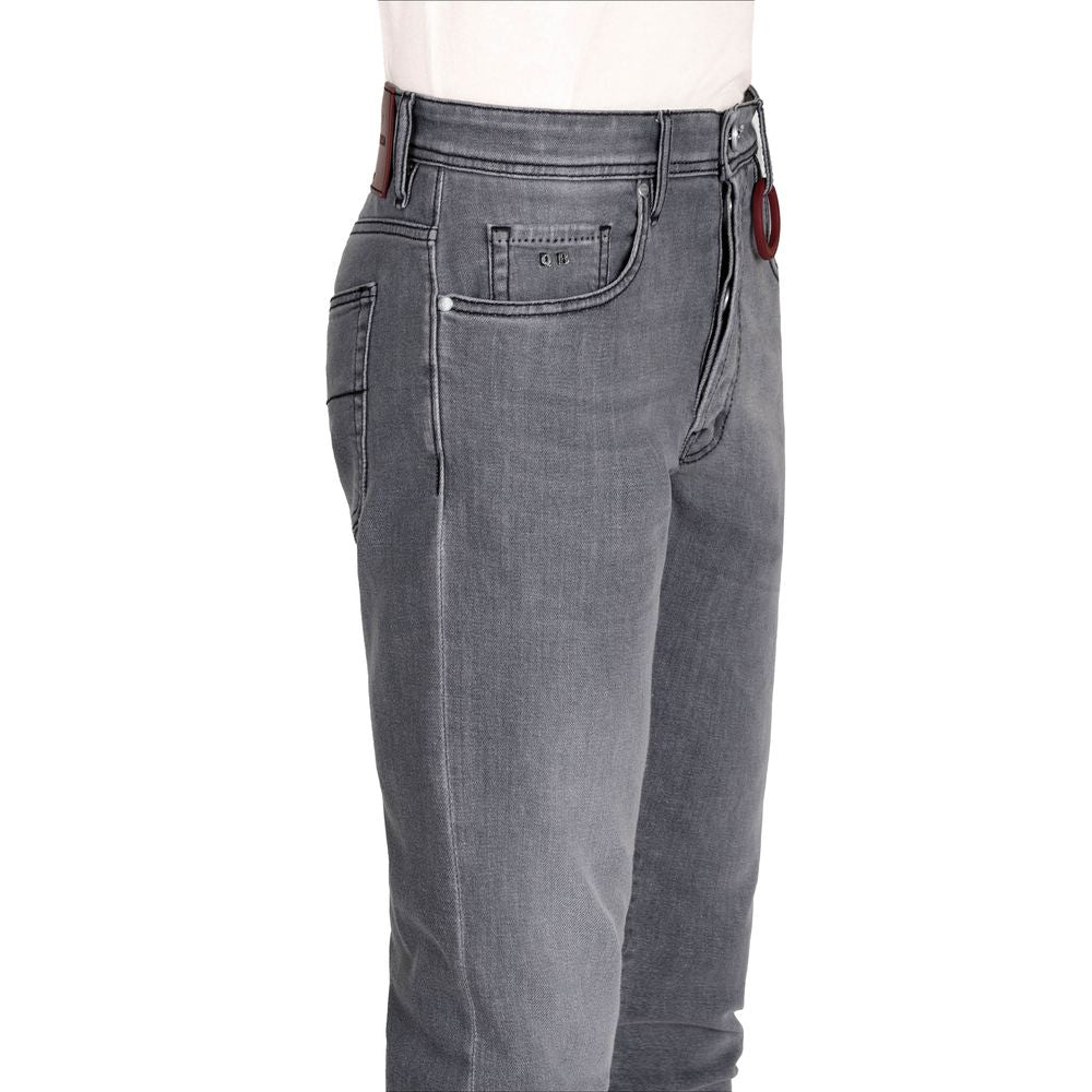 Gray Cotton Men Jeans
