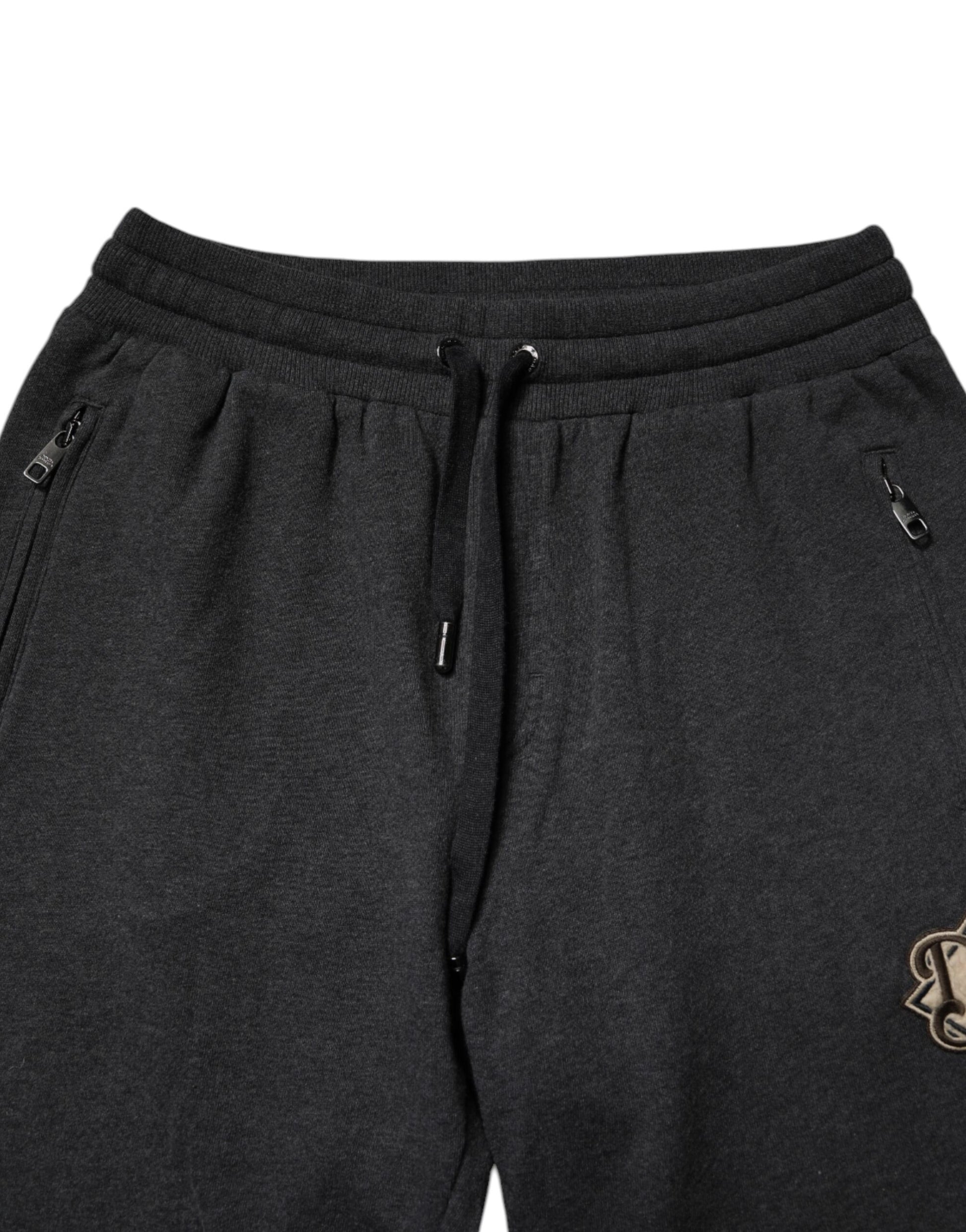 Dark Gray Logo Cotton Jogger Sweatpants Pants