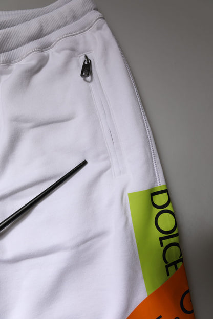 White Logo Tape Jogger Cotton Sweatpants Pants