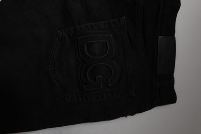 Black Cotton Stretch Skinny Men Denim Jeans