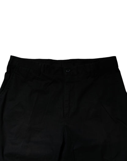Black Cotton Stretch Skinny Dress Formal Pants