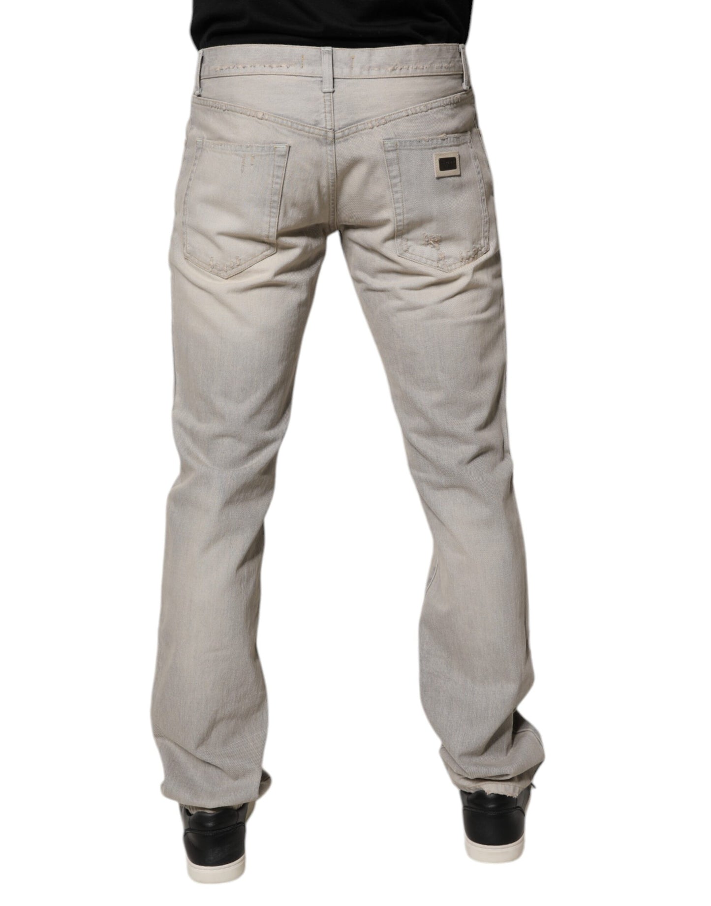 Light Gray Cotton Skinny Denim Jeans