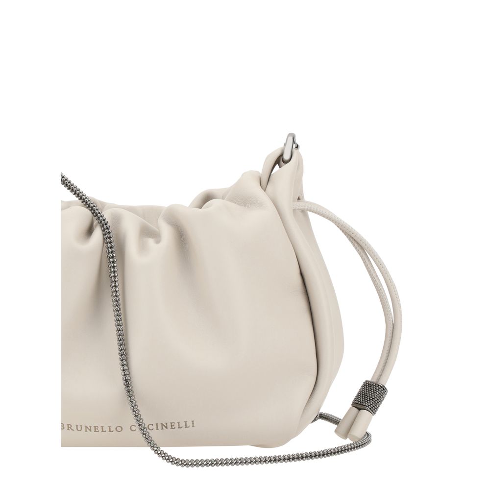 Beige Calf Leather Bos Taurus Shoulder Bag