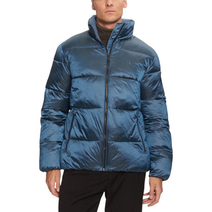 Blue Recycled Polyamide Coat