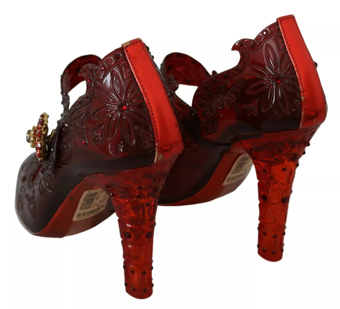 Red Floral Crystal Heels CINDERELLA Shoes